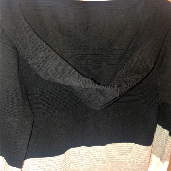 Dream house, Extra long cardigan with hoodie, size 14, black white and grey. - Picture 2 of 4